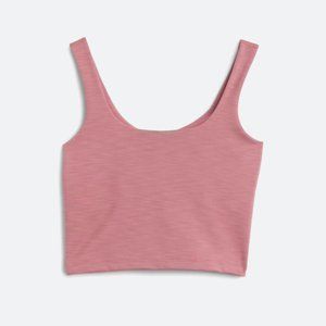 NWT Beyond Yoga Size Large Workout Cropped Tank Top Dark Pink Double Lined